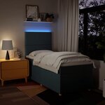 vidaXL Sommier à lattes de lit avec matelas Bleu 100x200 cm Tissu
