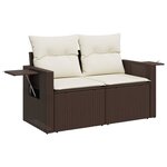 vidaXL Salon de jardin 8 Pièces avec coussins marron résine tressée
