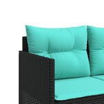 vidaXL Chaise longue avec coussins noir résine tressée