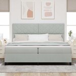 vidaXL Lit à ressorts avec matelas Gris clair 200 x 200 cm Velours
