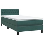 vidaXL Sommier à lattes de lit et matelas et LED vert foncé 90x210 cm velours