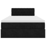 vidaXL Cadre de lit ottoman avec matelas noir 120x200 cm velours