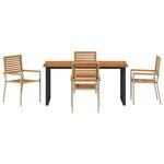 vidaXL Ensemble de salle à manger pour jardin 5 Pièces Beige