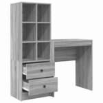vidaXL Bureau avec rangement 2 Pièces Sonoma gris 70 x 40 x 76 cm