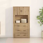 vidaXL Haut Armoire Chêne artisanal 80 x 33 x 150 cm Bois d'ingénierie