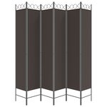 vidaXL Cloison de séparation 6 panneaux Marron 240x220 cm Tissu