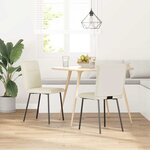 vidaXL Chaises à manger lot de 2 Crème Velours