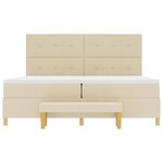 vidaXL Lit à ressorts avec matelas Crème 200 x 200 cm tissu