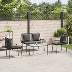 vidaXL Ensemble de meubles de jardin 4 Pièces Marron Noir Crème