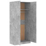 vidaXL Garde-robe Gris béton 90x52x200 cm Bois d’ingénierie