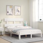 vidaXL Cadre de lit sans matelas blanc bois de pin massif