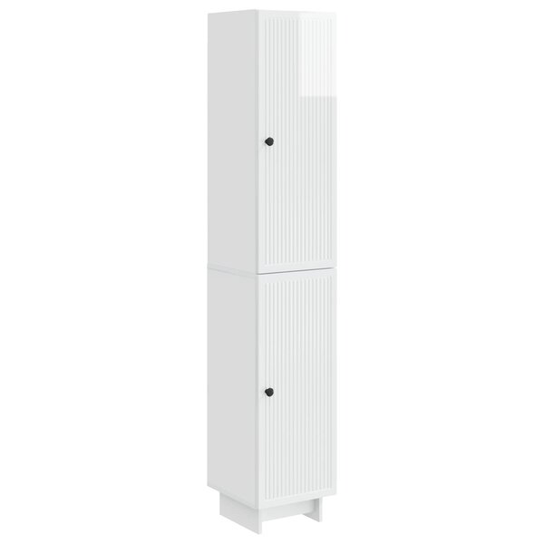vidaXL Ensemble de Meubles 2 Pièces Blanc brillant 34 5 x 33 x 90 cm