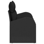 vidaXL Canapé de jardin avec coussin Noir 124 x 62 x 69cm polyrotin