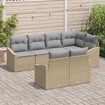 vidaXL Ensemble de canapé de jardin 7 Pièces Beige et Gris clair