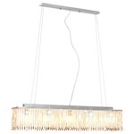 vidaXL Plafonnier avec perles de cristal Argenté 104 cm E14