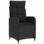 vidaXL Ensemble de repas extérieur 3 pc Noir polyrotin