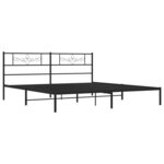 vidaXL Cadre de lit métal avec tête de lit noir 193x203 cm