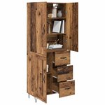 vidaXL Haut Armoire 2 Pièces Bois ancien Bois d'ingénierie et verre