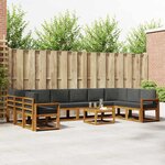 vidaXL Ensemble de canapés d'extérieur 11 Pièces Naturel et Anthracite