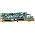 vidaXL Salon de jardin 5 Pièces avec coussins bois de pin imprégné