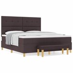 vidaXL Lit à ressorts avec matelas Marron foncé 180 x 200 cm tissu