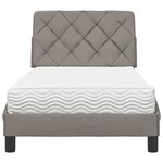 vidaXL Lit avec matelas taupe 80x200 cm tissu