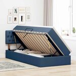 vidaXL Lit avec rangement et matelas avec tête de lit Bleu 90 x 190 cm
