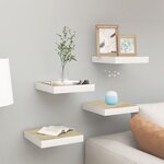 vidaXL Étagères murales 4 Pièces Chêne et blanc 23x23 5x3 8 cm MDF