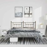 vidaXL Cadre de lit métal sans matelas avec tête de lit noir 150x200cm