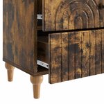 vidaXL Cabinet de chevet avec tiroir Chêne fumé 62 x 34 5 x 48 cm