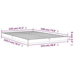 vidaXL Cadre de lit noir 120x190 cm petit double bois massif de pin