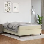 vidaXL Cadre de lit Crème 140x200 cm Similicuir