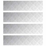 vidaXL Plaques à damier 4 Pièces Argent 100 x 25 cm Aluminium