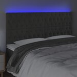 vidaXL Tête de lit à LED Gris foncé 180x7x118/128 cm Velours