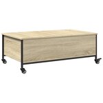 vidaXL Table basse avec roulettes chêne sonoma bois d'ingénierie