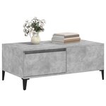 vidaXL Table basse Gris béton 90x50x36 5 cm Bois d'ingénierie