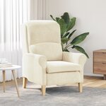 vidaXL Fauteuil Crème Crème Fauteuil de taille standard Tissu et bois