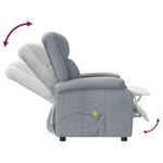 vidaXL Fauteuil de massage Gris clair Tissu
