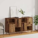 vidaXL Buffets 2 Pièces Bois ancien 120 x 35 x 70 cm Bois d'ingénierie