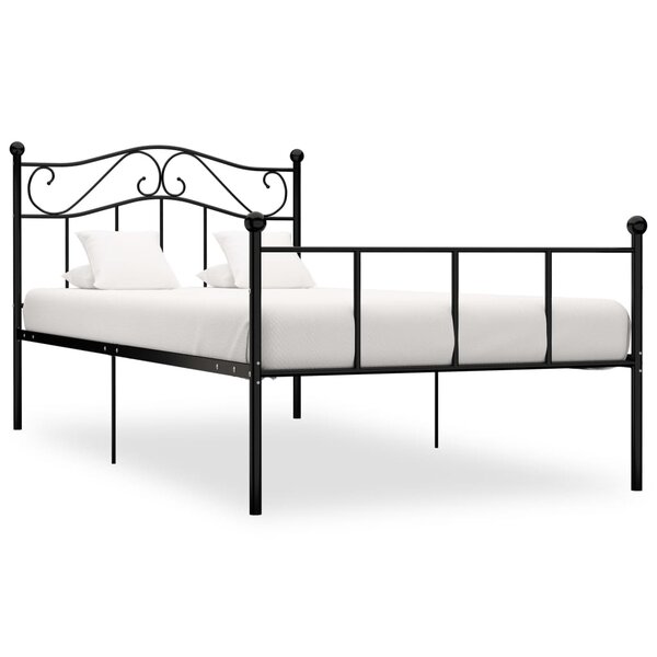 vidaXL Cadre de lit sans matelas noir métal 100x200 cm