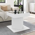 vidaXL Table basse avec LED blanc 50x50x45 cm bois d'ingénierie