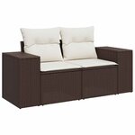 vidaXL Salon de jardin avec coussins 7 Pièces marron résine tressée