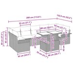 Ensemble de canapé de jardin de 8 pièces vidaXL avec coussins beige poly rotin