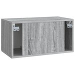 vidaXL Meuble TV mural Sonoma gris 59 5 x 31 x 30 cm Bois d'ingénierie