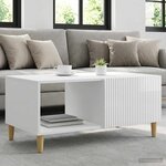 vidaXL Table basse Blanc brillant 90 x 50 x 40 cm Bois d'ingénierie
