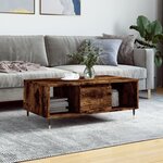 vidaXL Table basse Chêne fumé 90x50x36 5 cm Bois d'ingénierie