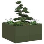 vidaXL Jardinière vert olive 80x80x40 cm acier laminé à froid