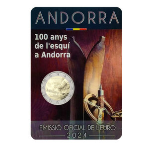 2 euros commémorative Andorre 2024 BU - 100 ans du Ski.
