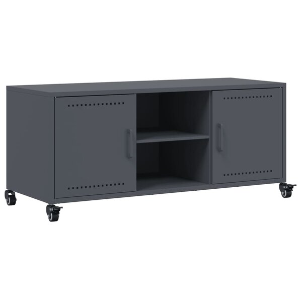 vidaXL Meuble TV anthracite 100 5x39x43 5 cm acier