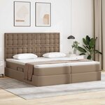 vidaXL Lit avec rangement et LED Cappuccino 200 x 200 cm Simili cuir